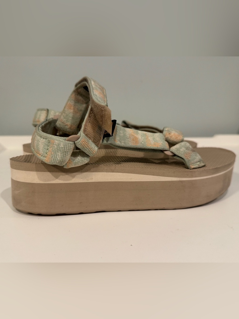 Teva Women's Platform Sandal in Sage and Tan